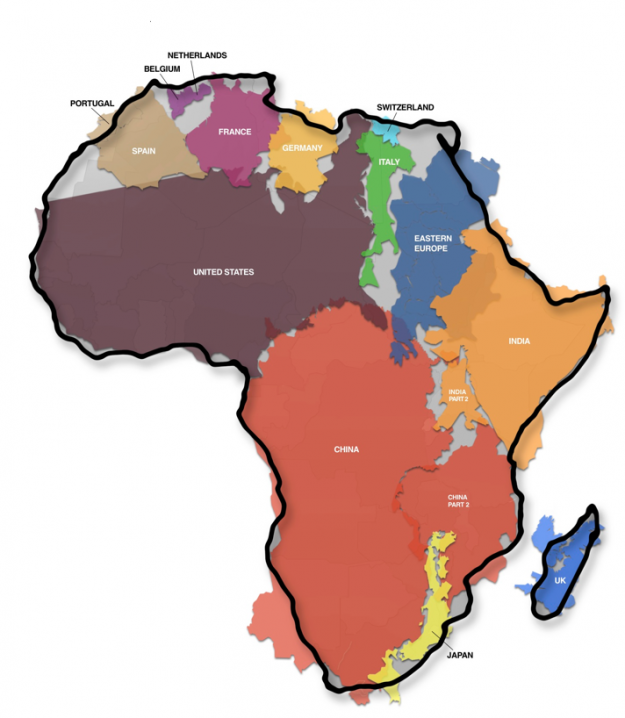 Africa w Countries Map