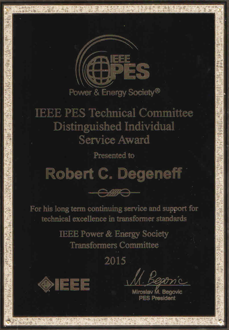 IEEE PES Technical Committee Distinguished Service Award